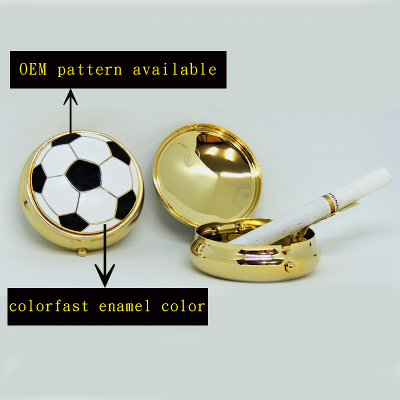 hard enamel round pocket ashtray