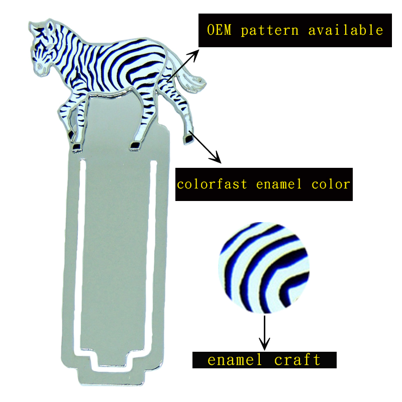 OEM ODM hard enamel metal bookmark