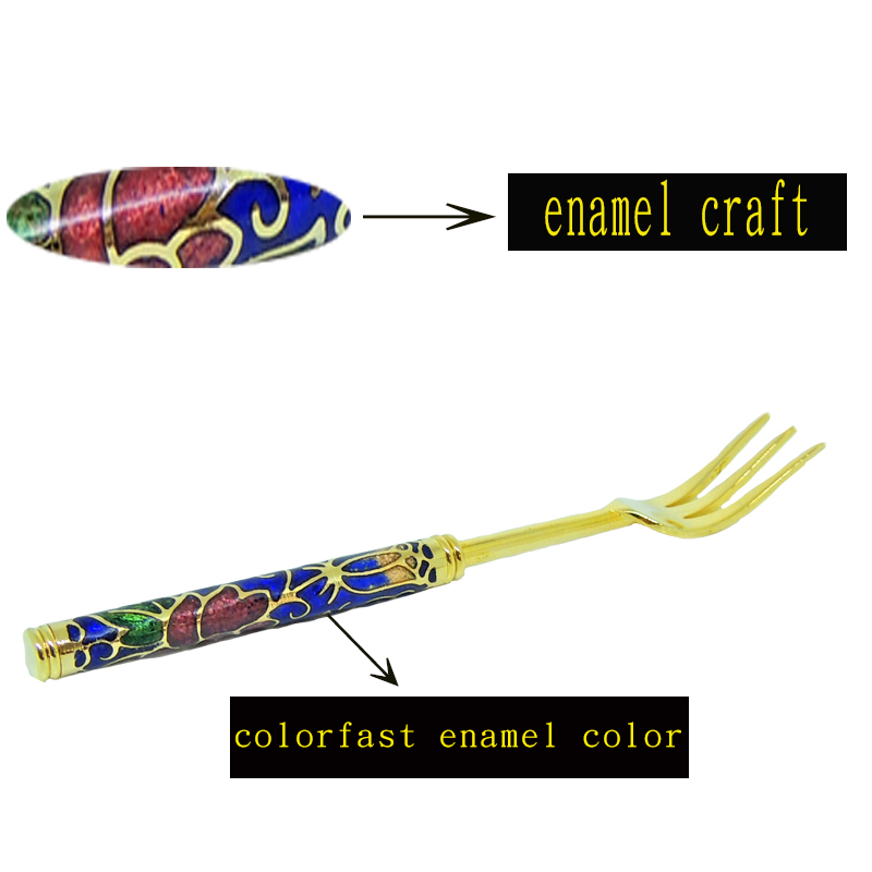 enamel souvenir fork & spoon