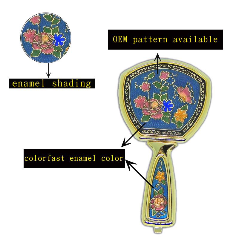 Hard Enamel foldable makeup mirror