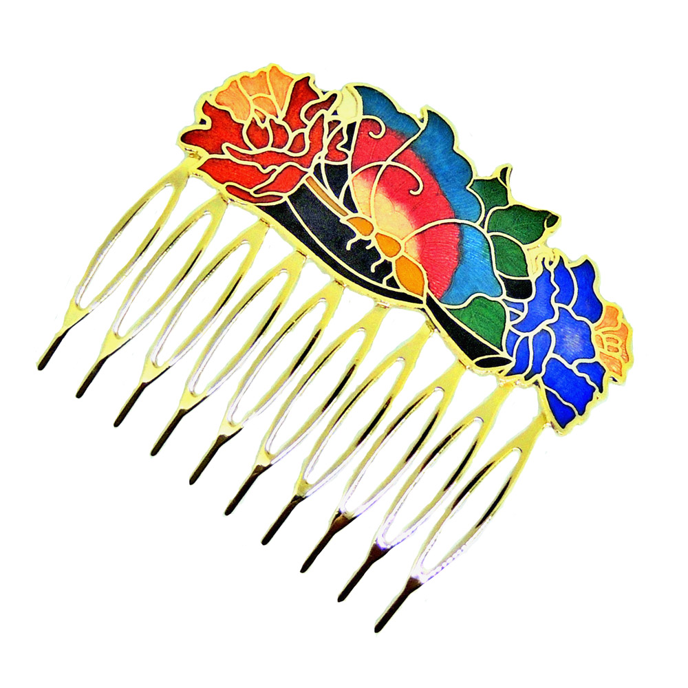 景泰藍琺瑯髮插  | 客製化琺瑯飾品