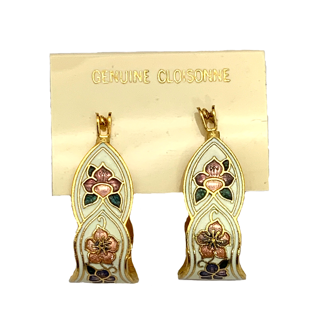 U Shaped hard enamel earrings