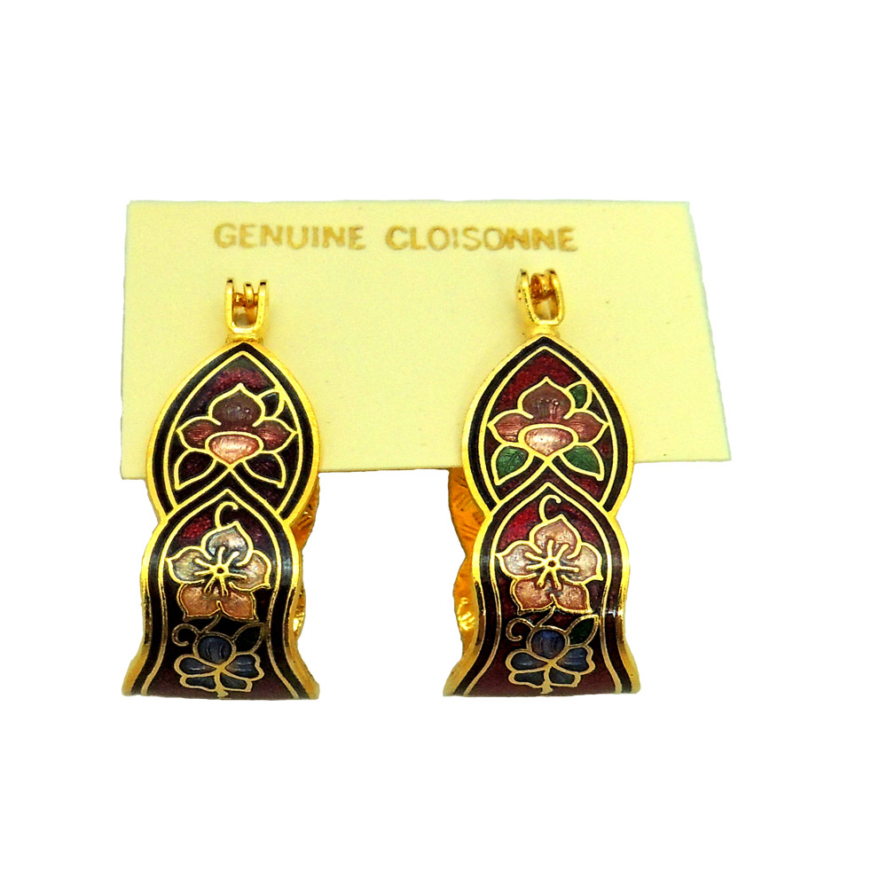 U shaped enamel earrings
