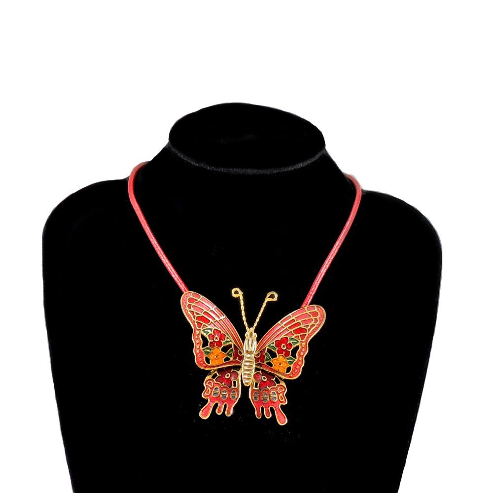 Wholesale Butterfly Enamel Necklace