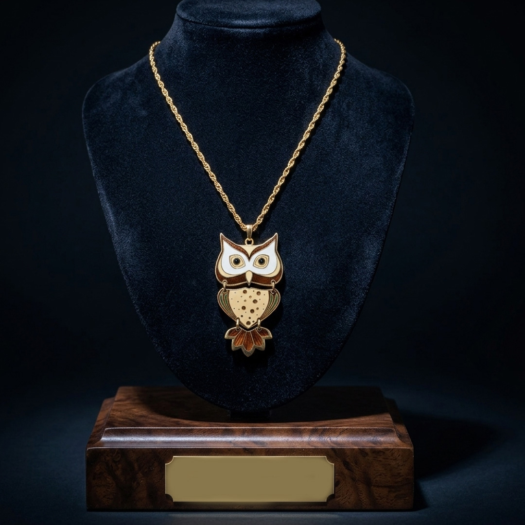 Owl Enamel Necklace Owl Enamel Necklace