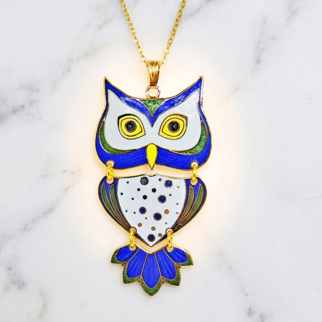 Owl Enamel Necklace Owl Enamel Necklace